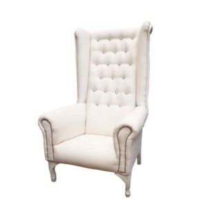 White Nepal Wing Back Chair